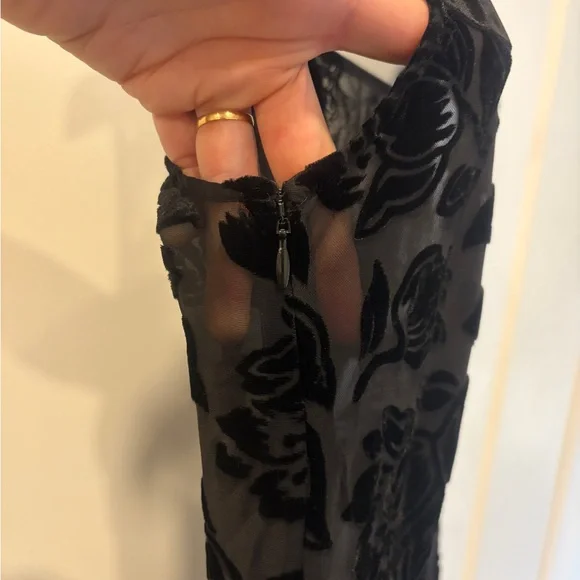 Coach Black Floral lace and velvet Maxi Dress - Picture 6 of 17